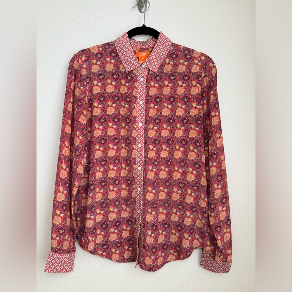 Joe Fresh - Floral Botton Up - Orange/Red - Small